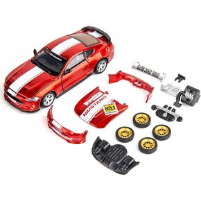 1/42 Ford Mustang Car Model, Take Apart Assembled Car, DIY Car Model kit Educational Building Toys, Children's Gifts, Can Open Door Birthday Gift for Children Red