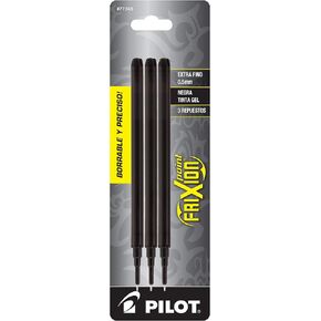 Pilot, FriXion Point Gel Ink Refills for Erasable Pens, Extra Fine Point 0.5 mm, Pack of 3, Black
