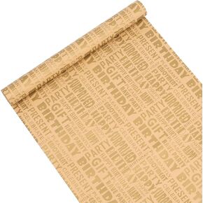 ZJHiome Birthday Wrapping Paper Roll 17Inch X 49Feet Happy Birthday Kraft Wrapping Paper Brown Kraft Gift Wrap Paper for Kids Men Women Birthday Present Packing(Colorful)