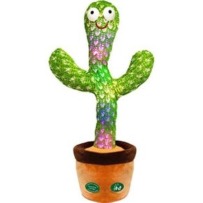 Pbooo [Update Volume Adjustable Dancing Talking Cactus Mimicking Toy, Talking Repeat Singing Cactus Toy 120 Pcs Songs for Baby 16s Record Your Sound with Led Light