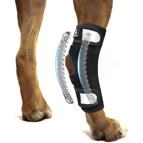 Dog Leg Braces for Back Leg for Torn ACL & CCL, Rear Leg Hock Ankle Brace with Metal Spring Inserts Reflective Straps, Dog Wrap Brace for Bottom Joint for Injury Sprain, Wound Care
