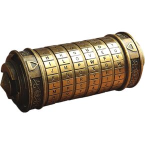WindamazingStory Cryptex Puzzle Boxes Da Vinci Code Mini Cryptex Lock with Hidden Compartments Anniversary Valentine's Day Puzzle Birthday Gifts for Her Girlfriend Mystery Box for Men, Brass, Large