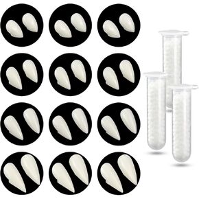 12 Pairs Vampire Teeth Fangs, Vampire Fake Teeth with 3 Adhesive, Halloween Party Props Dress Up Horror False Teeth(4 Sizes)