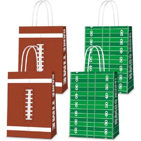 KERINGO 16 PCS Superbowl Party Decorations Football Party bags Football Treat Snacks Bags Football Gift Bags Football Theme Party for Kids Birthday Party Supplies