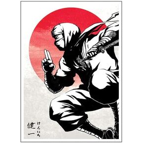 Fantasy North - Kenichi - Shadow Clan Ninja - 100 Smooth Matte TCG Trading Card Sleeves - Fits Magic MTG Commander Pokemon and Other Card Games - Playing Card Sleeves