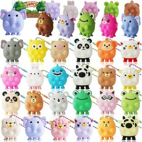 24 PCS 3D Animal Pop Fidget Suction Toys,Stress Pop Balls Party Favors for Kids,Bath Suction Toys,Stress Relief Toy,Carnival Prizes,Treasure Box Toys,Kids Prizes