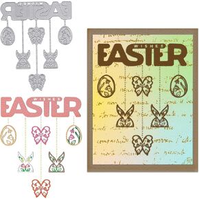 Easter Eggs Metal Cutting Dies for Card Making, Easter Butterfly Rabbit Die Cuts Metal Dies Stencils Embossing Template for Craft Scrapbooking DIY Photo Album Decorations