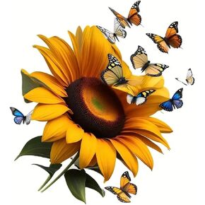 1pc Beautiful Sunflower Iron-On Transfer, Girls and Women Heat Transfer Patch., CDTY-001