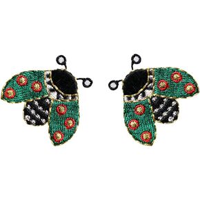 Ladybug Patch Appliques Iron on/Sew On Patches Small Insect Embroidered Patches Appliques for Clothing Shoes Backpack Repairing and Decorations 2Pieces
