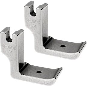 The Lord of the Tools 2 Pcs 1/4" Industrial Sewing Machine Piping Foot 36069L Steel Right Piping Foot Compatible with BROTHER B705 B707 Compatible with SINGER