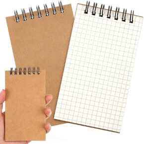 Jutom 12 Pcs Mini Pocket Notebooks Bulk 3x5 Graph Paper Top Spiral Notebook 120 Pages 80 Gsm Mini Grid Notepads Small Memo Pads for Home Classroom Office Business Work Supplies (Black)