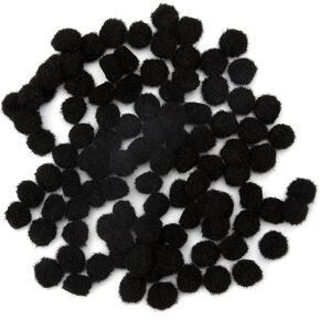 Cousin DIY Black 1/2 inch Poms, 100 Pack