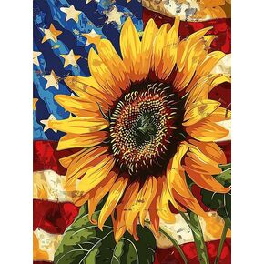 VAIIEYO 5D DIY Diamond Art Kits for Adults Sunflower, Diamond Painting Flower, Paint by Numbers Full Drill Round Rhinestone Craft Canvas for Home Wall Decor Gift 12x16 inch-26