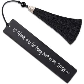 Hafhue Thank You for Being Part of My Story Metal Bookmark with Tassels, Warm Bookmark Gifts for Bookish Reader Librarian, Thank You Gifts for Coworker Friend, Valentine Day Gifts for Girlfriend Wife