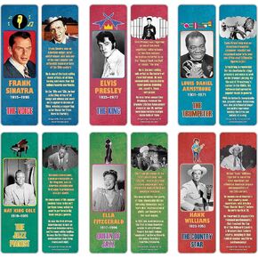 Creanoso Historical Fact American Famous Industrialists Bookmark Cards (30-Pack) – Learning Reading Bookmarks Collection Set – Stocking Stuffers for Boys, Girls, Kids – Classroom Incentives