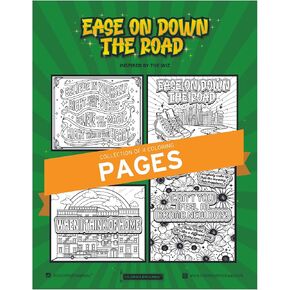 Coloring Broadway - The Wiz Inspired Coloring Pages (Set of 4), Ease on Down the Road Musical Theater Merchandise, Printed on Matte Card Stock (8 1/2" x 11"), for a Broadway Theater Lover