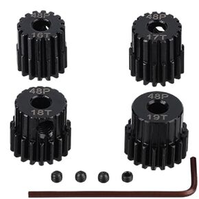 4PCS RC Motor Pinion Gear ، 48dp 3.175mm 16t 17t 18t 19t Motor Pinion Gears مجموعة مجموعة مجموعة 1/10 RC Car Motor