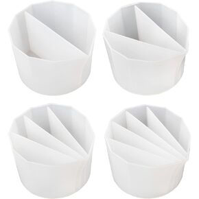Framendino, 4 Pack Silicone Split Cups for Paint Pouring Reusable Fluid Art Cup with Dividers Resin DIY Making