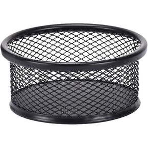1Pc Black Metal Paper Clip Holder Mesh Paperclip Bowl Binder Clip Dispenser Desk Bobby Pin Container Organizer for Home Office Classroom School Desk Supplies Holders
