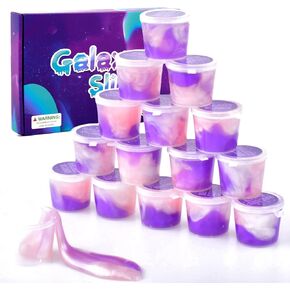 15 Pack Galaxy Slime Kit, Stretchy and Non-Sticky, Play Education and Birthday Gift, for Girls Boys Kids Party Fun Stress Relief Toys, DIY Ideas Stress Relief Toys.