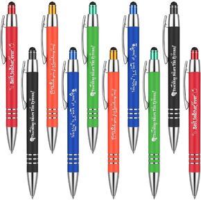 Jetec 10 Pcs Fun Teacher Pen Inspirational Ballpoint Pens Motivational Quote Pens for Teachers Appreciation Motivational Gifts Greeting Graduation Gifts for Women Men Student School Office, 5 Colors