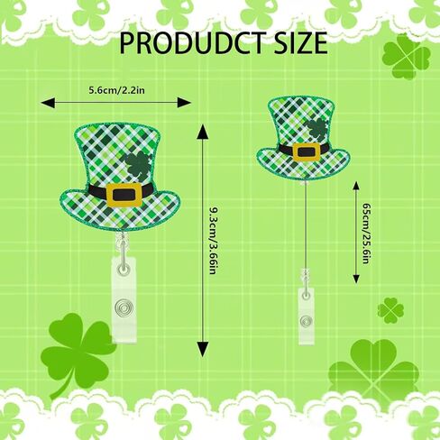 St.Patrick’s Day Lucky Clover Badge Holder,Green Glitter Badge Reel with Star Design Cute Badge Reel with Alligator Clip St.Patrick’s Day ID Name Tag Badge Holder for Nurse Teacher Office Staff in Kuwait