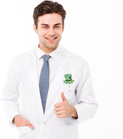 St.Patrick’s Day Lucky Clover Badge Holder,Green Glitter Badge Reel with Star Design Cute Badge Reel with Alligator Clip St.Patrick’s Day ID Name Tag Badge Holder for Nurse Teacher Office Staff in Kuwait