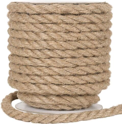 Vivifying 12mm Jute Rope, 33 Feet Natural Heavy Duty Brown Twine for Crafts, Cat Scratching Post, Bundling, Home Decor, Outdoor Projects in Kuwait