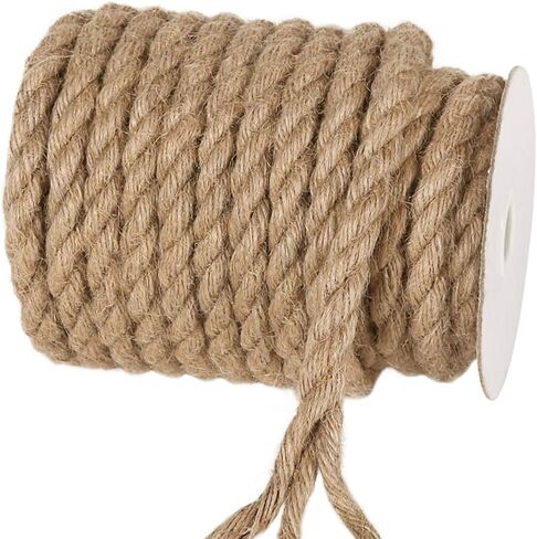 Vivifying 12mm Jute Rope, 33 Feet Natural Heavy Duty Brown Twine for Crafts, Cat Scratching Post, Bundling, Home Decor, Outdoor Projects in Kuwait