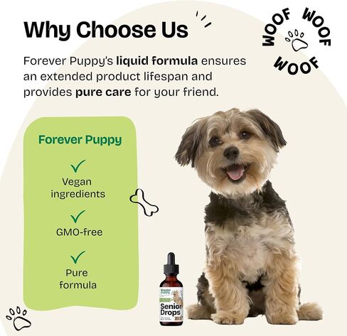 Senior Dogs Drops - Immune & Brain Support Complex for Elderly Dogs of All Breeds & Sizes - Vitamins and Supplements for Older Pets - Food Supplements - 2 oz in Saudi Arabia