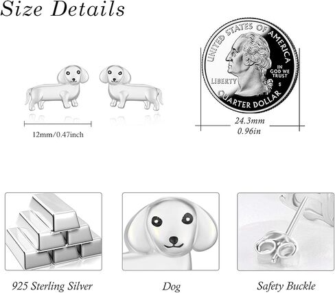 TANGPOET Corgi Dog Earrings for Women Sterling Silver Corgi Studs Earrings Puppy Jewelry for Dog Mom Pet Lovers Gifts for Birthday Christmas Valentines Mother's Day in Kuwait