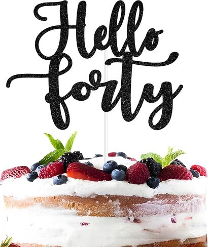 Hello Forty Cake Topper, Hello 40, Death to My 30s, 40 is Fine When You Look 29, Happy 40th Birthday Party Decorations in Saudi Arabia