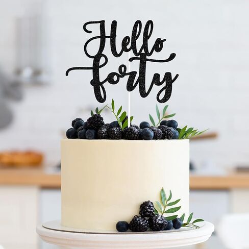 Hello Forty Cake Topper, Hello 40, Death to My 30s, 40 is Fine When You Look 29, Happy 40th Birthday Party Decorations in Saudi Arabia