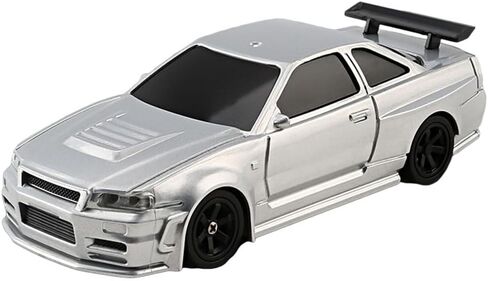 RC Drift Car, 1/43 Scale 2.4G Full Proportional RC Electric Mini Racing Drift Car Model with Lights Kit，RC Model Cars Gifts for Adults (RTR Version/Silver) in Kuwait