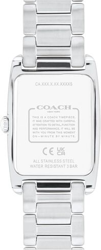 Coach Reese Women's Watch - 2H Quartz Tank Watch with Crystal-Set Link Bracelet - Water Resistant 3 ATM/30 Meters - Gift for Her - Premium Fashion Timepiece for Every Occasion - 24mm in Saudi Arabia