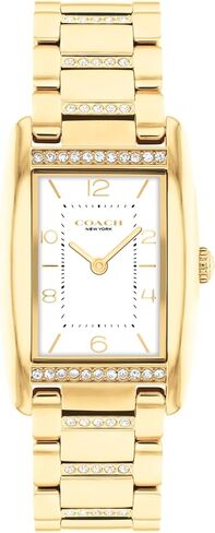 Coach Reese Women's Watch - 2H Quartz Tank Watch with Crystal-Set Link Bracelet - Water Resistant 3 ATM/30 Meters - Gift for Her - Premium Fashion Timepiece for Every Occasion - 24mm in Saudi Arabia