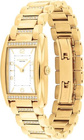 Coach Reese Women's Watch - 2H Quartz Tank Watch with Crystal-Set Link Bracelet - Water Resistant 3 ATM/30 Meters - Gift for Her - Premium Fashion Timepiece for Every Occasion - 24mm in Saudi Arabia