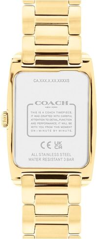 Coach Reese Women's Watch - 2H Quartz Tank Watch with Crystal-Set Link Bracelet - Water Resistant 3 ATM/30 Meters - Gift for Her - Premium Fashion Timepiece for Every Occasion - 24mm in Saudi Arabia