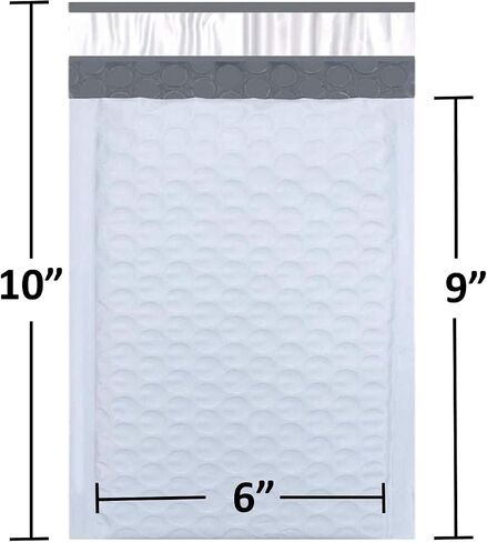 0 Poly Bubble Sailers 6 × 10 بوصات مبطنة مظروف مقاوم للماء من 100 ، أبيض in Kuwait