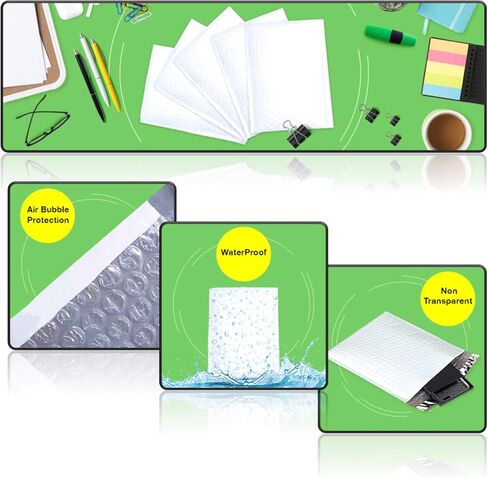 0 Poly Bubble Sailers 6 × 10 بوصات مبطنة مظروف مقاوم للماء من 100 ، أبيض in Kuwait