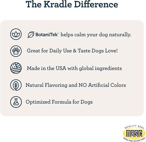 Kradle Dental Chews for Dogs - Daily Dental & Oral Health Support for Dogs - with Probiotics, Ashwagandha, Chamomile & Magnolia Bark – Fresh Breath & Clean Teeth – 75-Count Jar (75-Count Jar, 2-Pack) in Saudi Arabia
