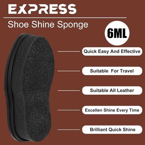 Loopeer 6 Pcs Neutral Shoe Shine Sponge 0.2 oz Instant Shoe Polish Leather Care for Shoes Boot Bags Jacket, Briefcase and More in Kuwait