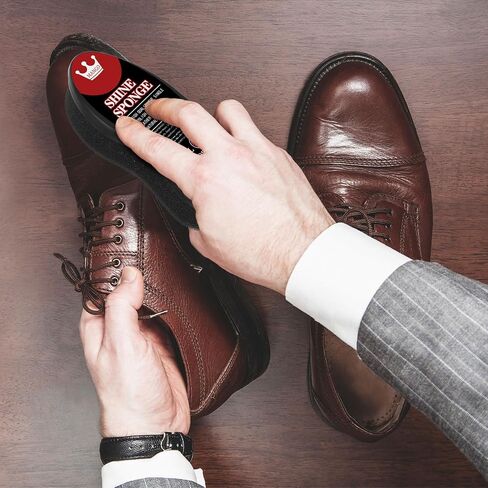 Loopeer 6 Pcs Neutral Shoe Shine Sponge 0.2 oz Instant Shoe Polish Leather Care for Shoes Boot Bags Jacket, Briefcase and More in Kuwait