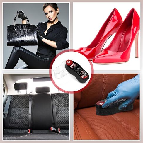 Loopeer 6 Pcs Neutral Shoe Shine Sponge 0.2 oz Instant Shoe Polish Leather Care for Shoes Boot Bags Jacket, Briefcase and More in Kuwait