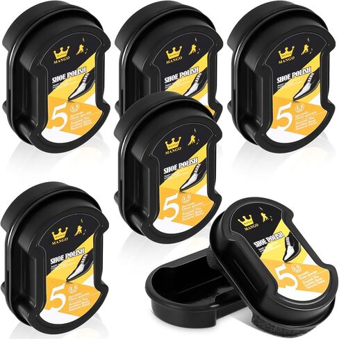 Loopeer 6 Pcs Neutral Shoe Shine Sponge 0.2 oz Instant Shoe Polish Leather Care for Shoes Boot Bags Jacket, Briefcase and More in Kuwait