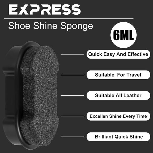 Loopeer 6 Pcs Neutral Shoe Shine Sponge 0.2 oz Instant Shoe Polish Leather Care for Shoes Boot Bags Jacket, Briefcase and More in Kuwait