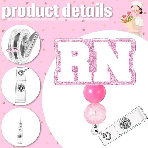 RN Budge Buddy with RN Nurse Badge Cenly Clip Clip Retractable Lursing Luster for RN Turners (RN) in Kuwait