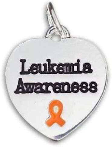 Orange Charms in Ribbon, Heart, and Round Shape for Kidney Cancer, Leukemia, Multiple Sclerosis, Hunger, Gun Violence, and Mass Shooting Awareness - Perfect Jewelry Making, Bracelets, Necklaces, DIY Projects, Support Groups, Fundraisers, and More! in Saudi Arabia