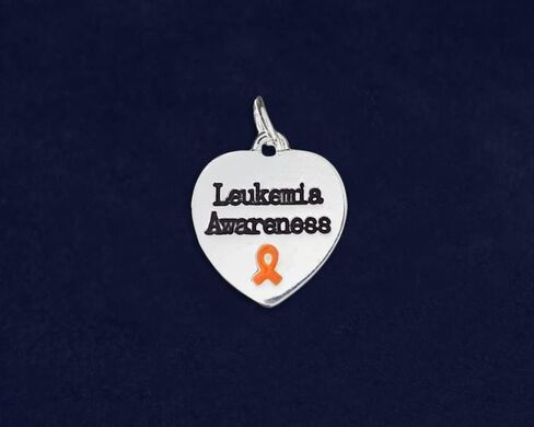 Orange Charms in Ribbon, Heart, and Round Shape for Kidney Cancer, Leukemia, Multiple Sclerosis, Hunger, Gun Violence, and Mass Shooting Awareness - Perfect Jewelry Making, Bracelets, Necklaces, DIY Projects, Support Groups, Fundraisers, and More! in Saudi Arabia