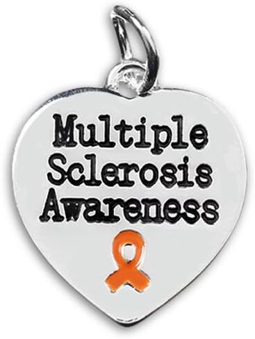 Orange Charms in Ribbon, Heart, and Round Shape for Kidney Cancer, Leukemia, Multiple Sclerosis, Hunger, Gun Violence, and Mass Shooting Awareness - Perfect Jewelry Making, Bracelets, Necklaces, DIY Projects, Support Groups, Fundraisers, and More! in Saudi Arabia